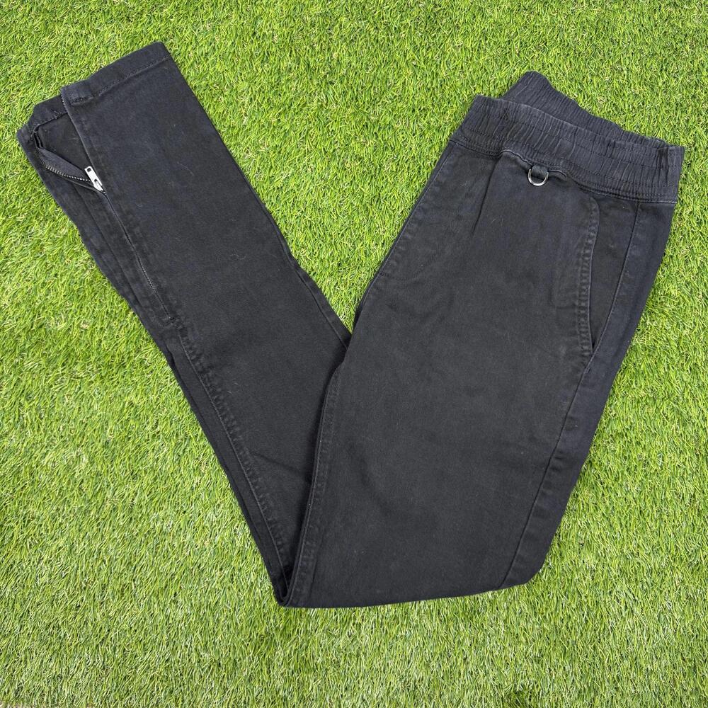 Black Slim Fit Jogger Pants with Zipper Ankles